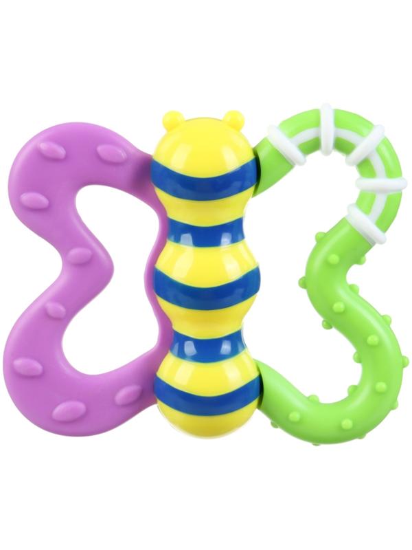 Погремушка Крошка Я «Бабочка» с эластичными элементами, в пакете, от 3 мес.