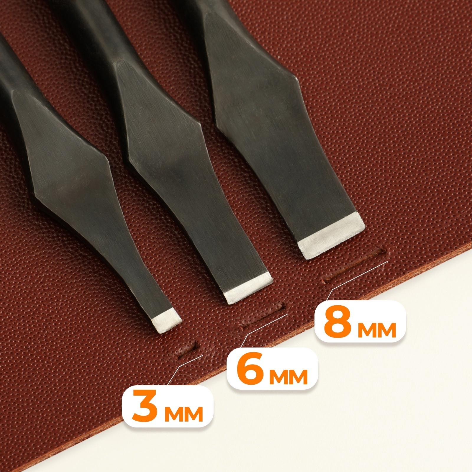 Набор высекателей для кожи 11,4 см, 3 шт, цвет чёрный