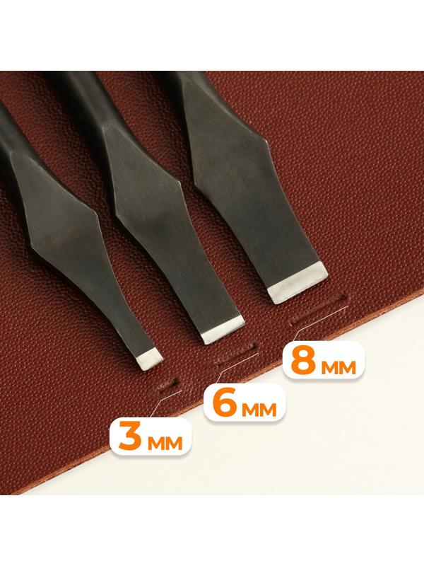 Набор высекателей для кожи 11,4 см, 3 шт, цвет чёрный