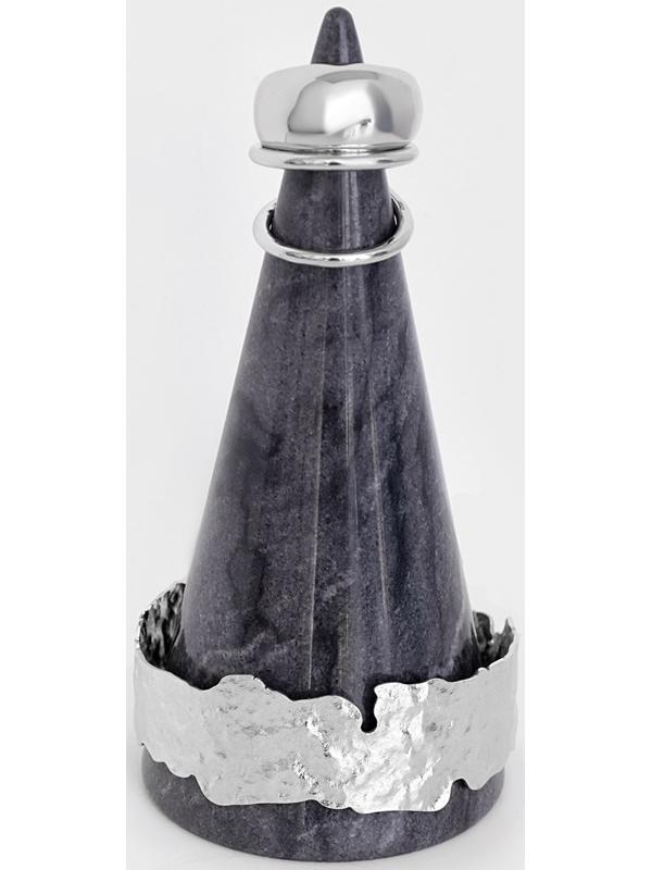 Подставка для украшений из мрамора Magistro Aleo, 5×12 см, серая