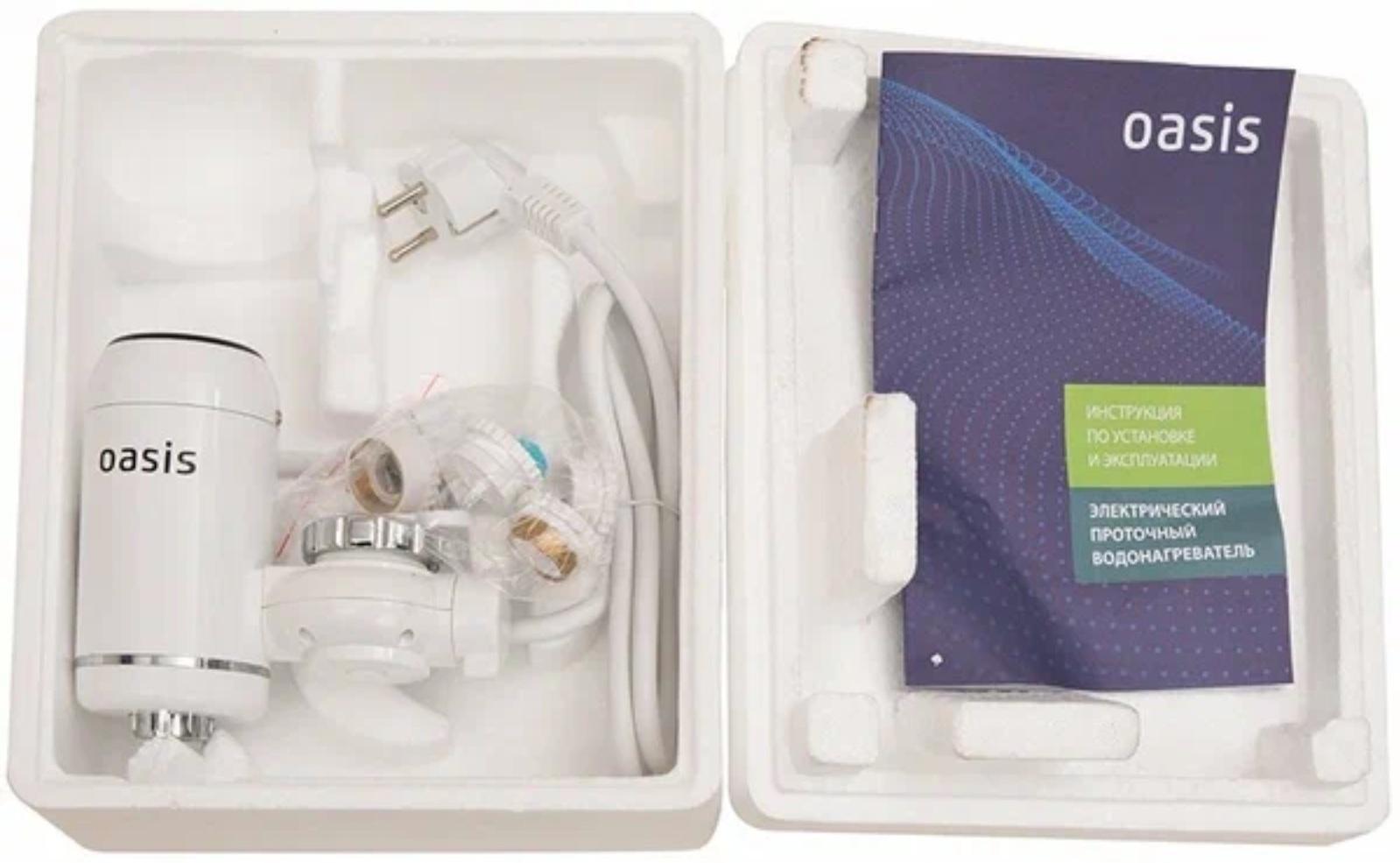 Водонагреватель OASIS NP-W, проточный, 3 кВт, белый