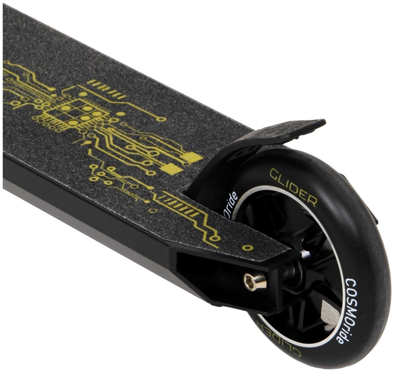 Самокат трюковой COSMORIDE GLIDER CG2021, колёса PU 100 мм, ABEC 7, цвет жёлтый