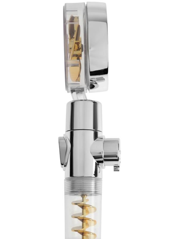 Лейка для душа ZEIN Z4069, микроточки, кнопка «стоп», вентилятор, спираль, жёлтый/хром