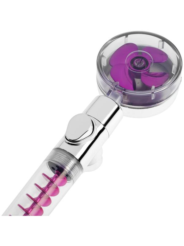 Лейка для душа ZEIN Z4087, микроточки, кнопка «стоп», вентилятор, спираль, фиолетовый/хром