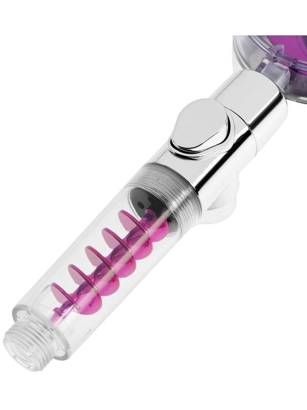 Лейка для душа ZEIN Z4087, микроточки, кнопка «стоп», вентилятор, спираль, фиолетовый/хром