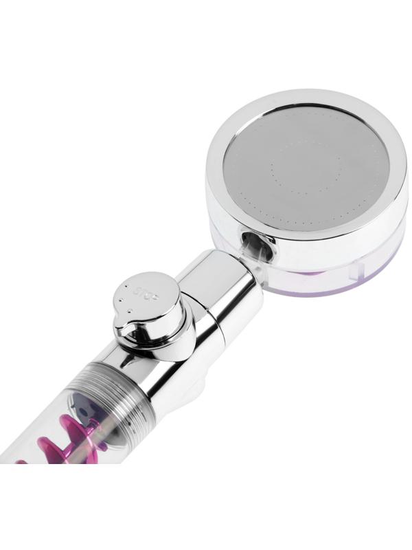 Лейка для душа ZEIN Z4087, микроточки, кнопка «стоп», вентилятор, спираль, фиолетовый/хром