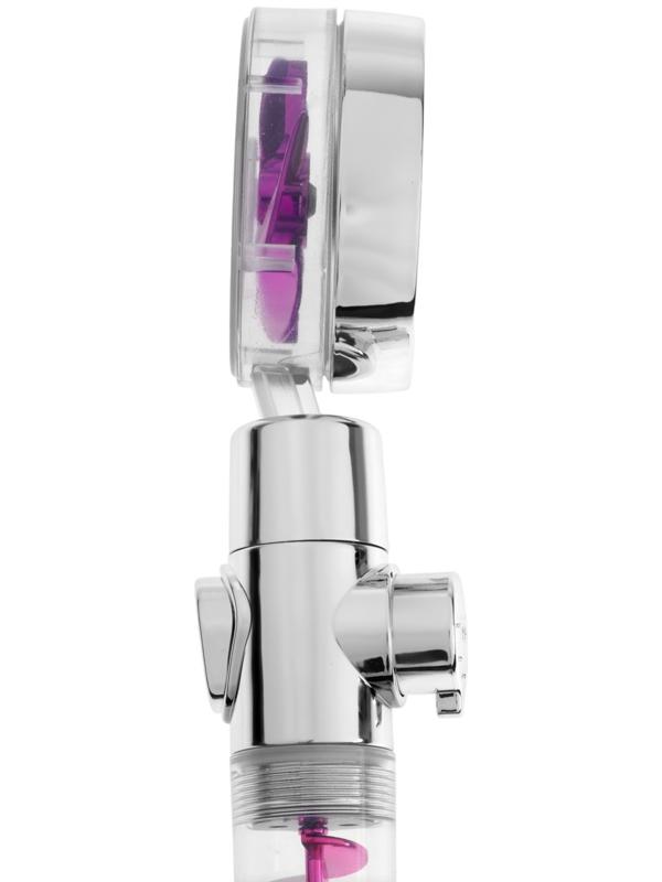 Лейка для душа ZEIN Z4087, микроточки, кнопка «стоп», вентилятор, спираль, фиолетовый/хром