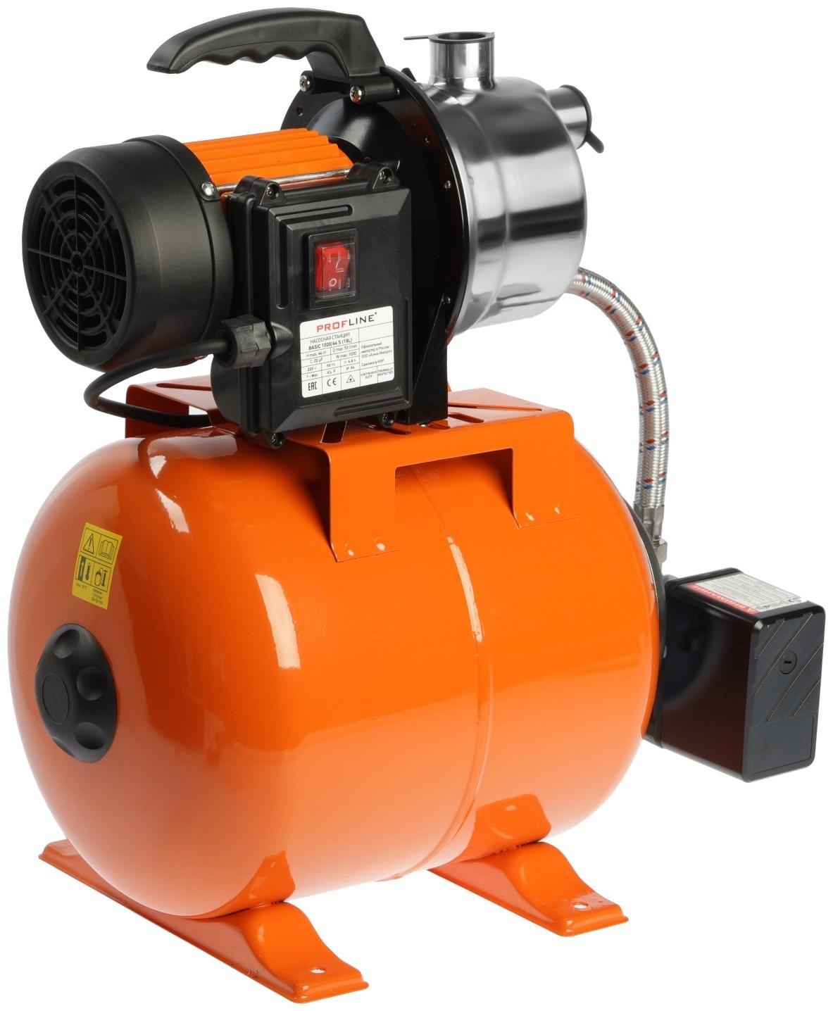 Насосная станция PROFLINE BASIC 1000/44S, 1000 Вт, напор 44 м, 53 л/мин, бак 19 л