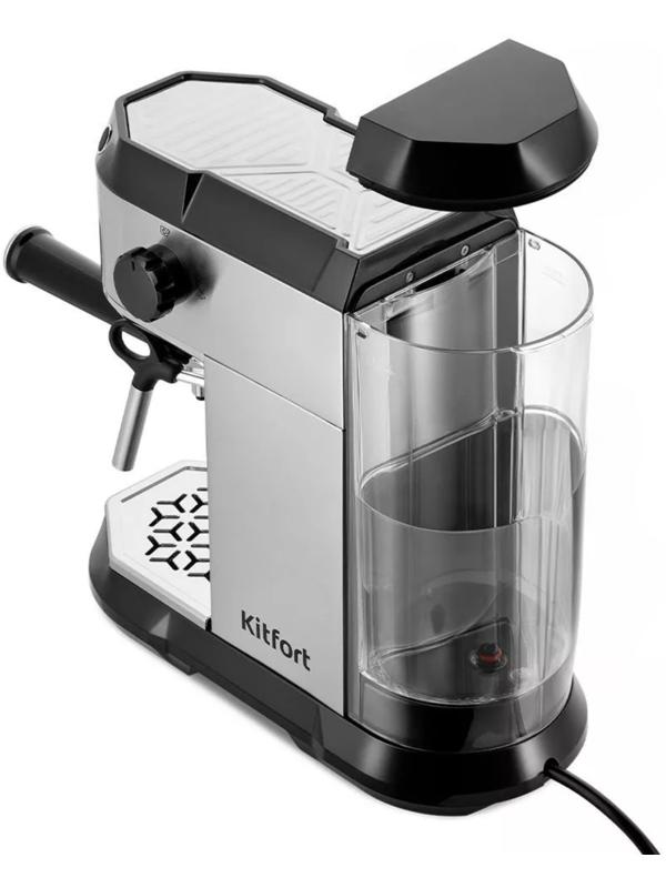 Кофеварка Kitfort КТ-7194, капельная, 1450 Вт, 1 л, чёрно-серебристая
