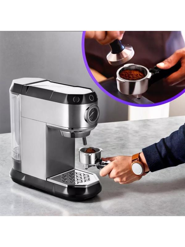 Кофеварка Kitfort КТ-7194, капельная, 1450 Вт, 1 л, чёрно-серебристая