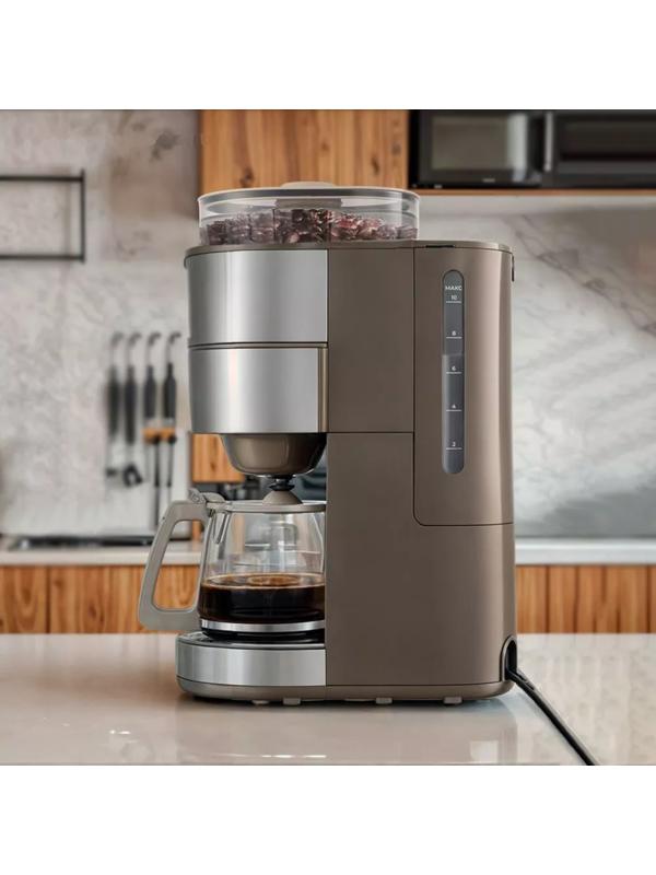 Кофемашина Kitfort КТ-7204, капельная, 1000 Вт. 1.38 л, серебристый