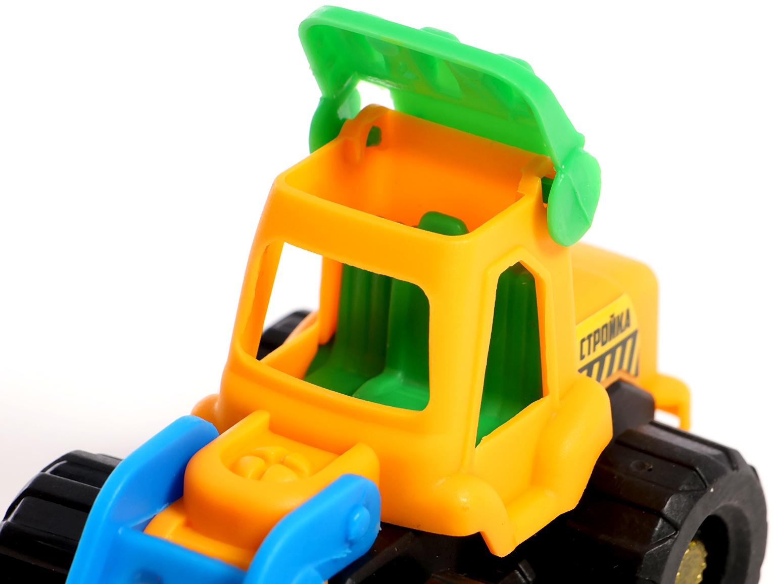 Набор тракторов «Весёлая стройка», инерционные, в наборе 6 шт., цвет МИКС