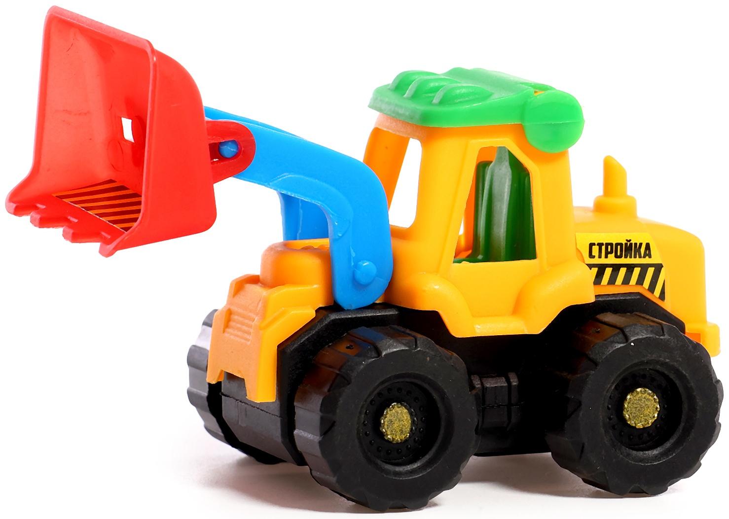 Набор тракторов «Весёлая стройка», инерционные, в наборе 6 шт., цвет МИКС