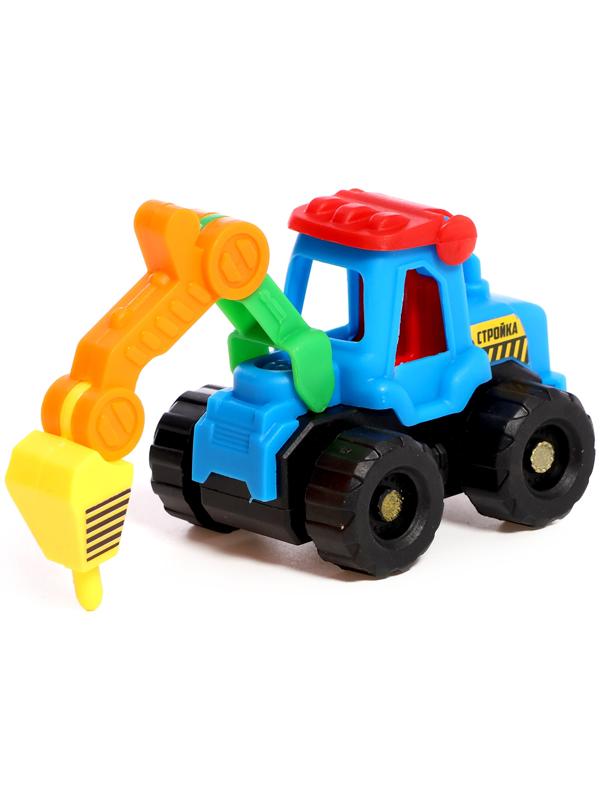 Набор тракторов «Весёлая стройка», инерционные, в наборе 6 шт., цвет МИКС