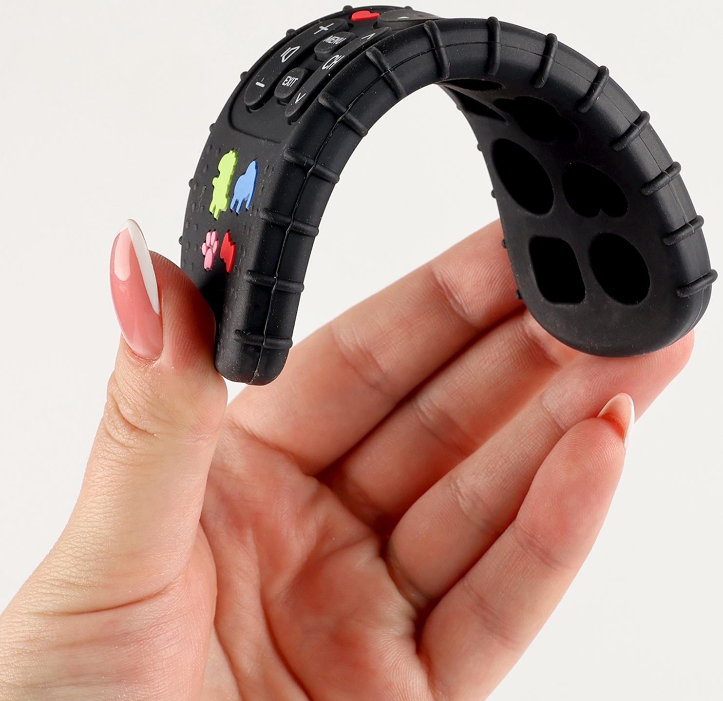 Прорезыватель силиконовый для зубов «Пульт от телевизора», от 0 мес., чёрный