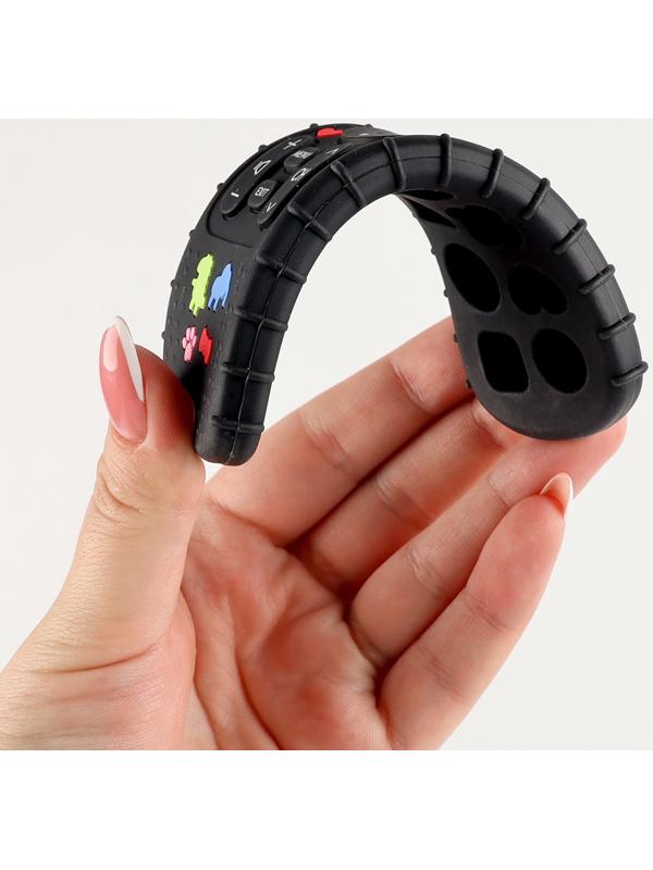 Прорезыватель силиконовый для зубов «Пульт от телевизора», от 0 мес., чёрный