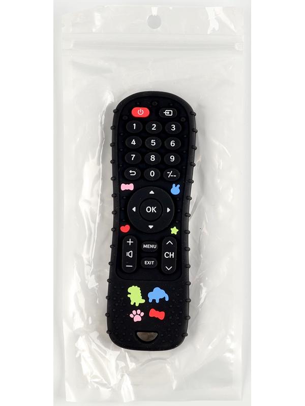 Прорезыватель силиконовый для зубов «Пульт от телевизора», от 0 мес., чёрный