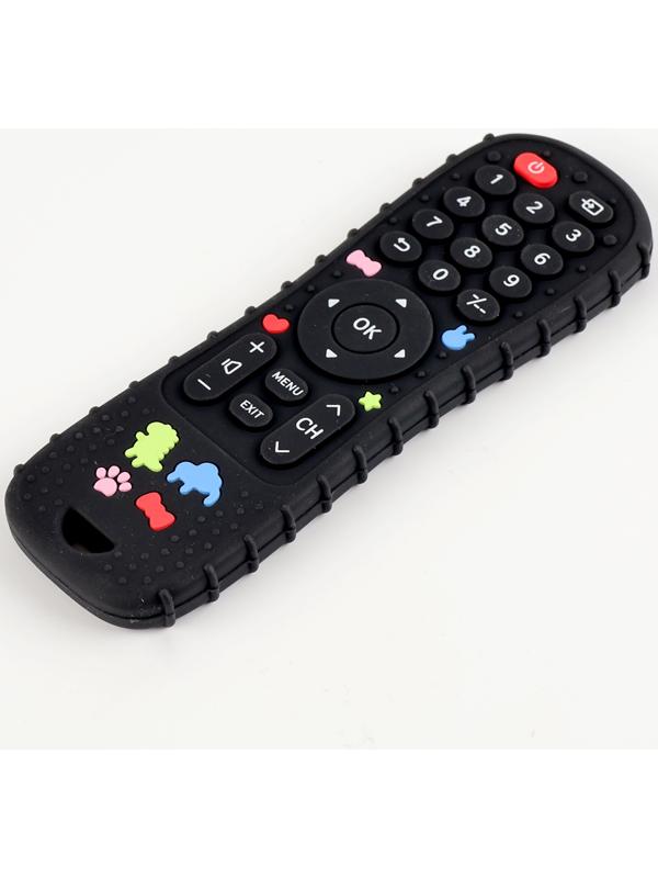 Прорезыватель силиконовый для зубов «Пульт от телевизора», от 0 мес., чёрный