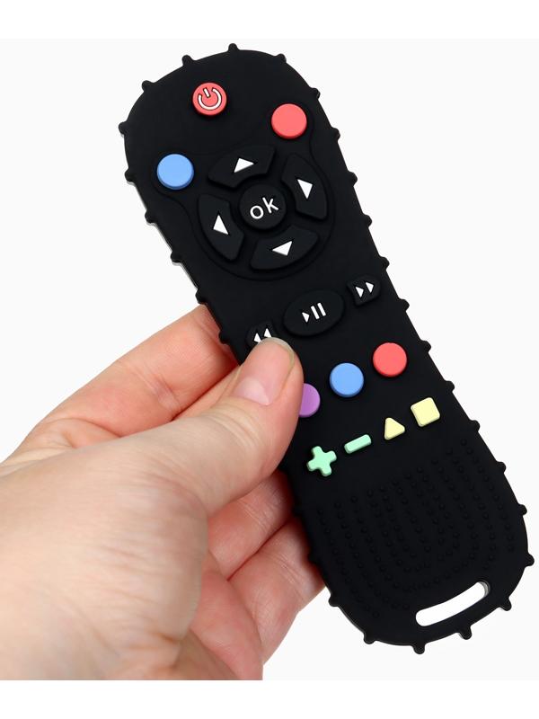 Прорезыватель силиконовый для зубов «Пульт от телевизора», от 0 мес., чёрный