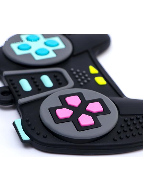 Прорезыватель силиконовый для зубов «Джойстик», от 0 мес., чёрный