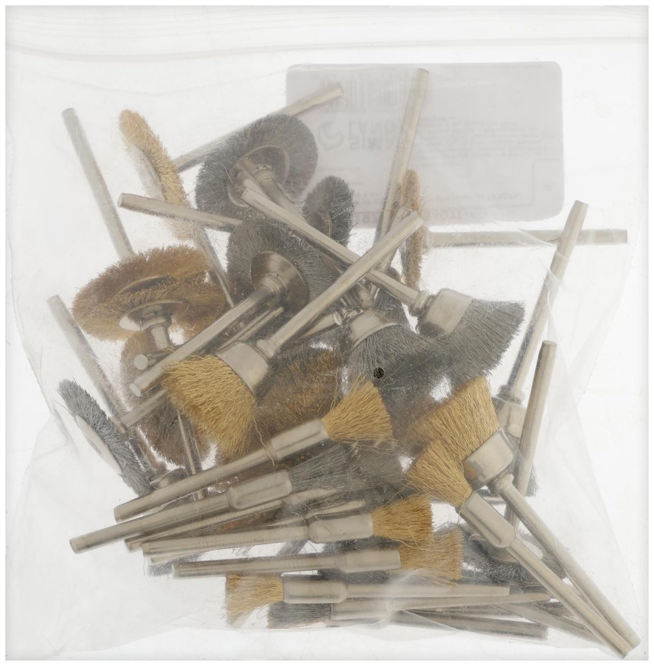 Набор щеток металлических для гравера ТУНДРА, хвостовик 3 мм, 36 шт.