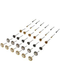 Набор щеток металлических для гравера ТУНДРА, хвостовик 3 мм, 36 шт.