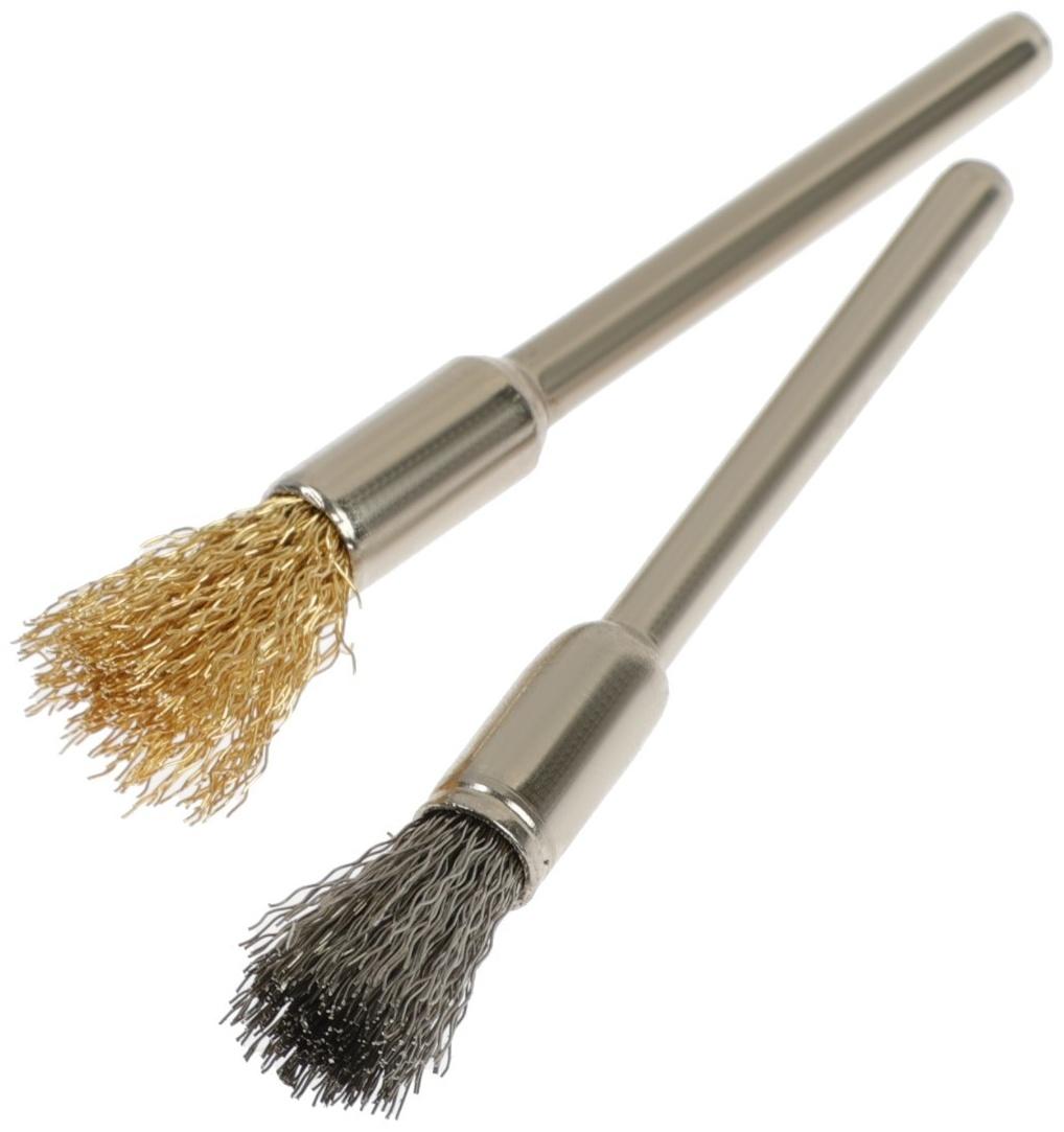 Набор щеток металлических для гравера ТУНДРА, хвостовик 3 мм, 44 шт.