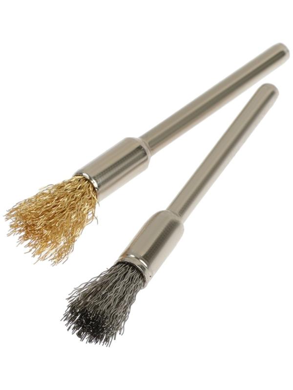 Набор щеток металлических для гравера ТУНДРА, хвостовик 3 мм, 44 шт.