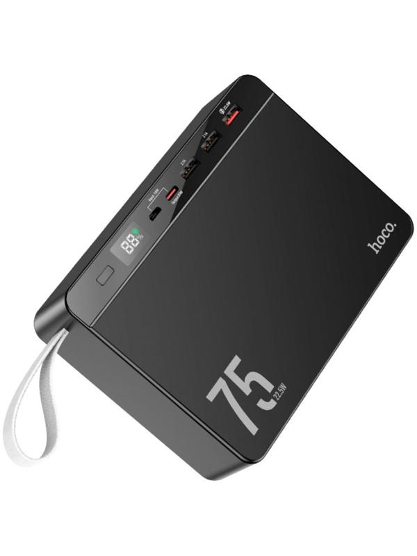 Внешний портативный аккумулятор Hoco J94, 75000 мАч, 1 USB, 3 А, с дисплеем, чёрный