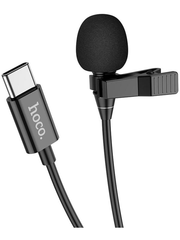 Петличный микрофон Hoco L14, Type-C, 2 м, чёрный