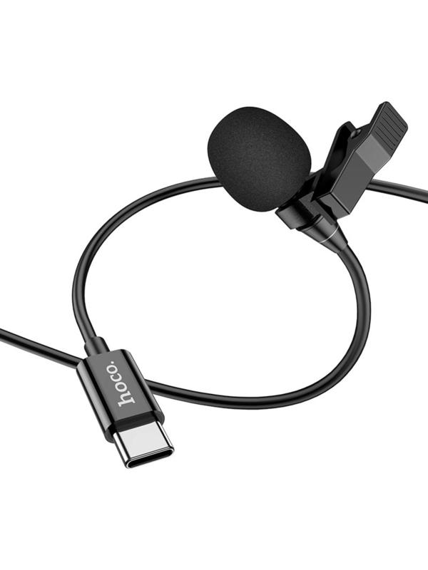 Петличный микрофон Hoco L14, Type-C, 2 м, чёрный