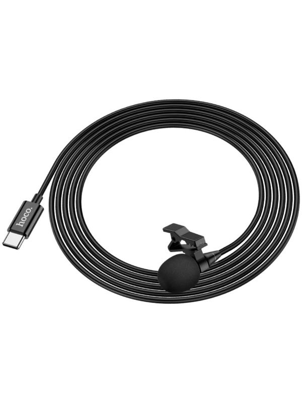 Петличный микрофон Hoco L14, Type-C, 2 м, чёрный