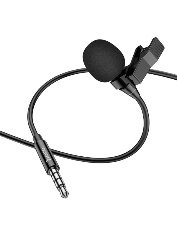 Петличный микрофон Hoco L14, разъем 3.5 мм, 2 м, чёрный