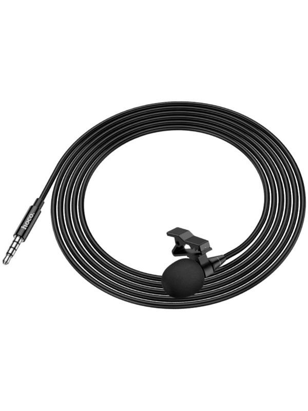 Петличный микрофон Hoco L14, разъем 3.5 мм, 2 м, чёрный