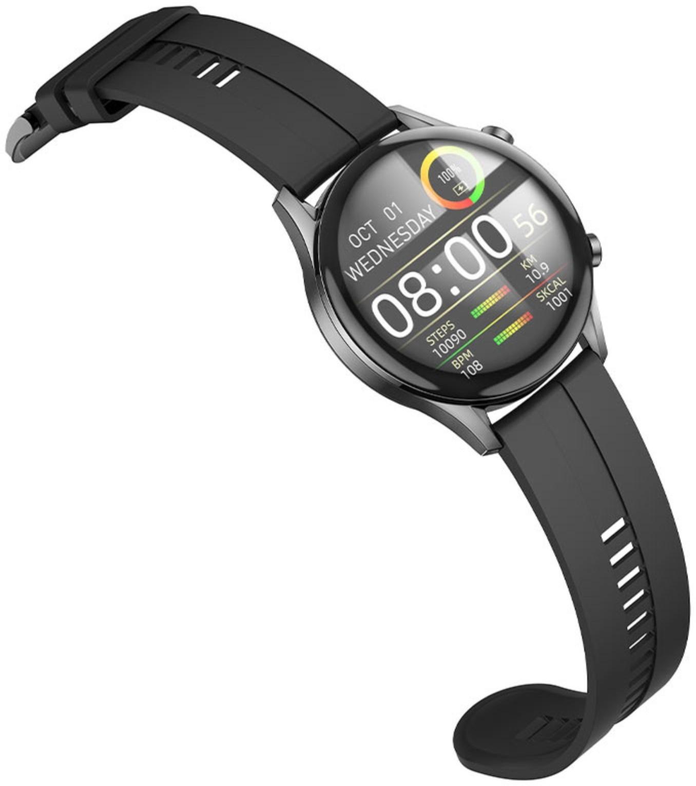 Смарт-часы Hoco Y7, 1.32, 360×360, BT5.0, 330 мАч, Lightning, чёрные