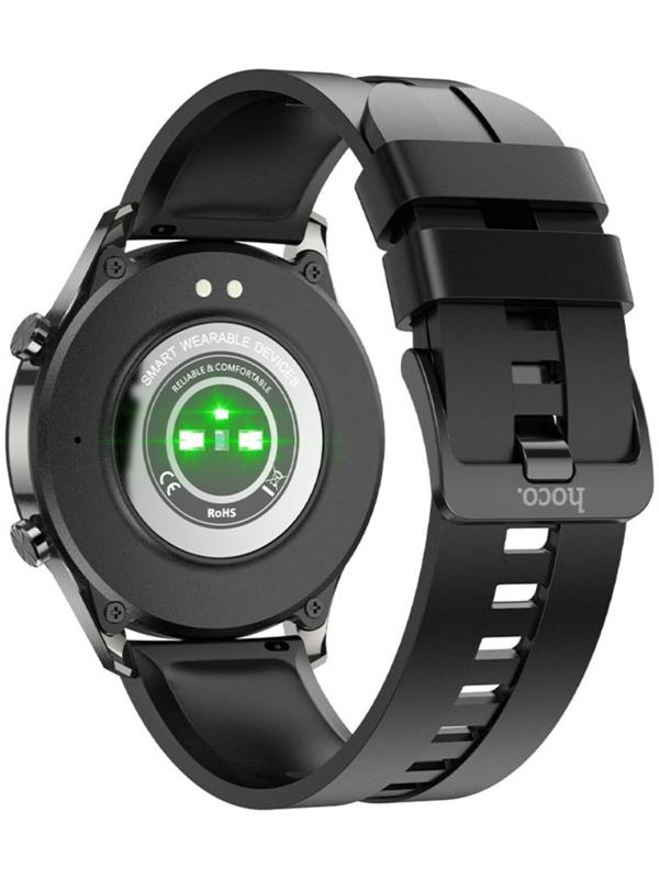 Смарт-часы Hoco Y7, 1.32, 360×360, BT5.0, 330 мАч, Lightning, чёрные