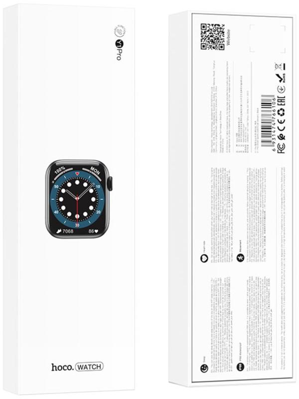 Смарт-часы Hoco Y1 Pro, 1.91, 240х285, BT5.0, 280 мАч, Lightning, чёрные