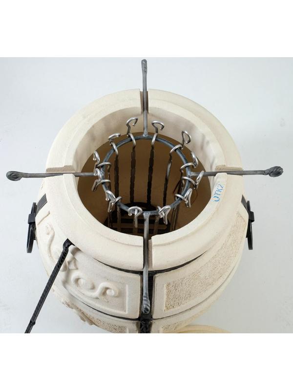 Тандыр «Скиф» h=90 см, d=64, 125 кг, с поворот. крышкой, 12 шампуров, кочерга, совок, колосник