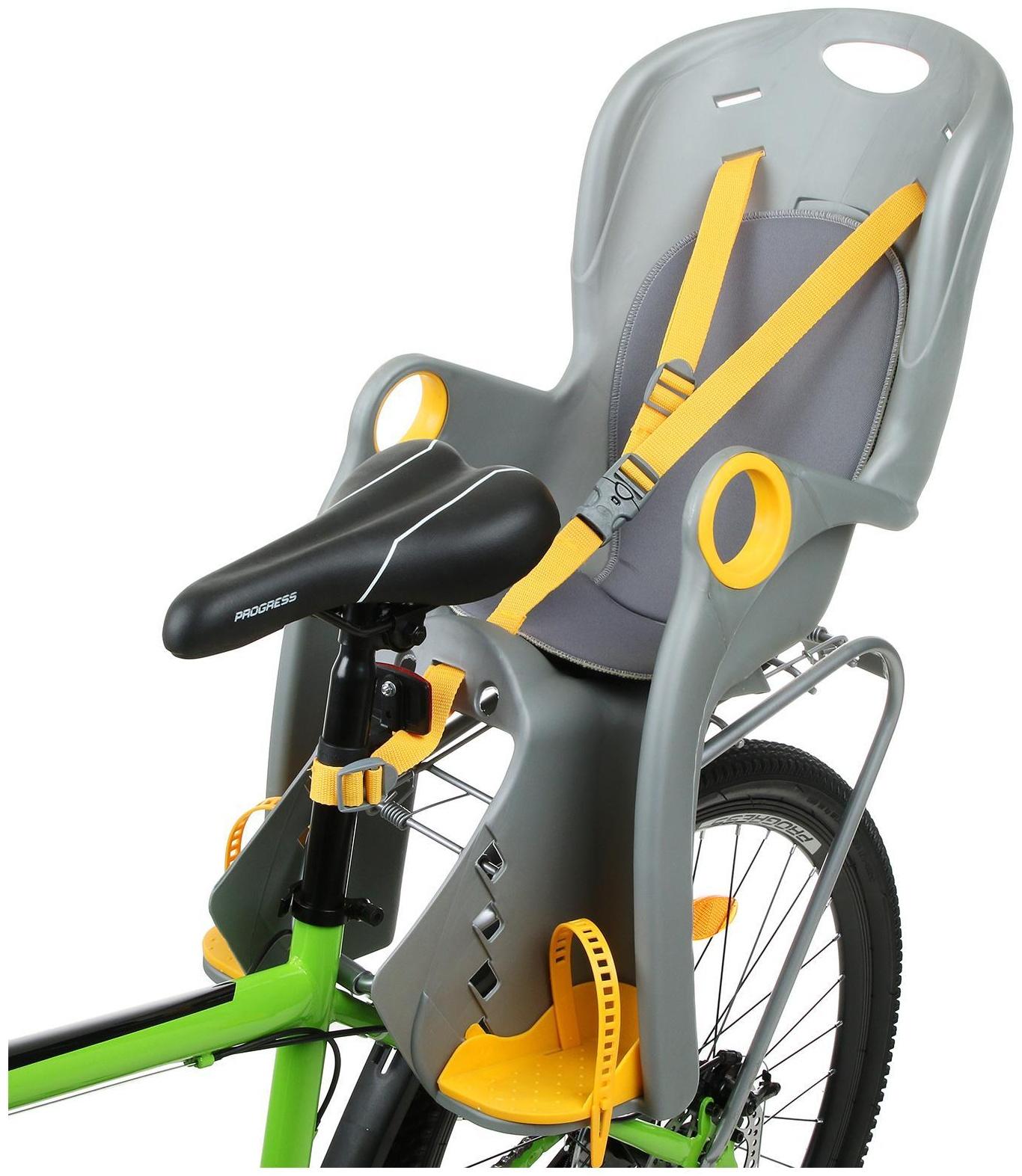 Велокресло заднее BQ-5B, крепление на багажник, цвет серый