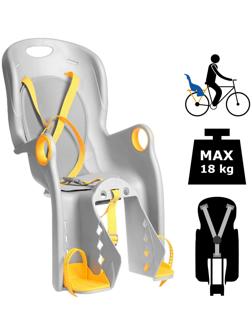 Велокресло заднее BQ-5B, крепление на багажник, цвет серый