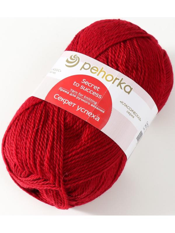 Пряжа для вязания спицами, крючком «Пехорский текстиль. Секрет успеха», 100% шерсть, 250 м/100 г, (363 св. вишня)
