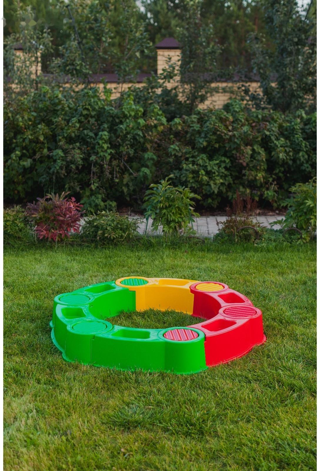 Песочница пластиковая, 115 × 115 × 20 см, разноцветная, «Круг»