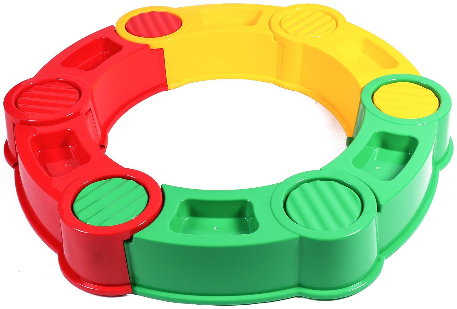 Песочница пластиковая, 115 × 115 × 20 см, разноцветная, «Круг»