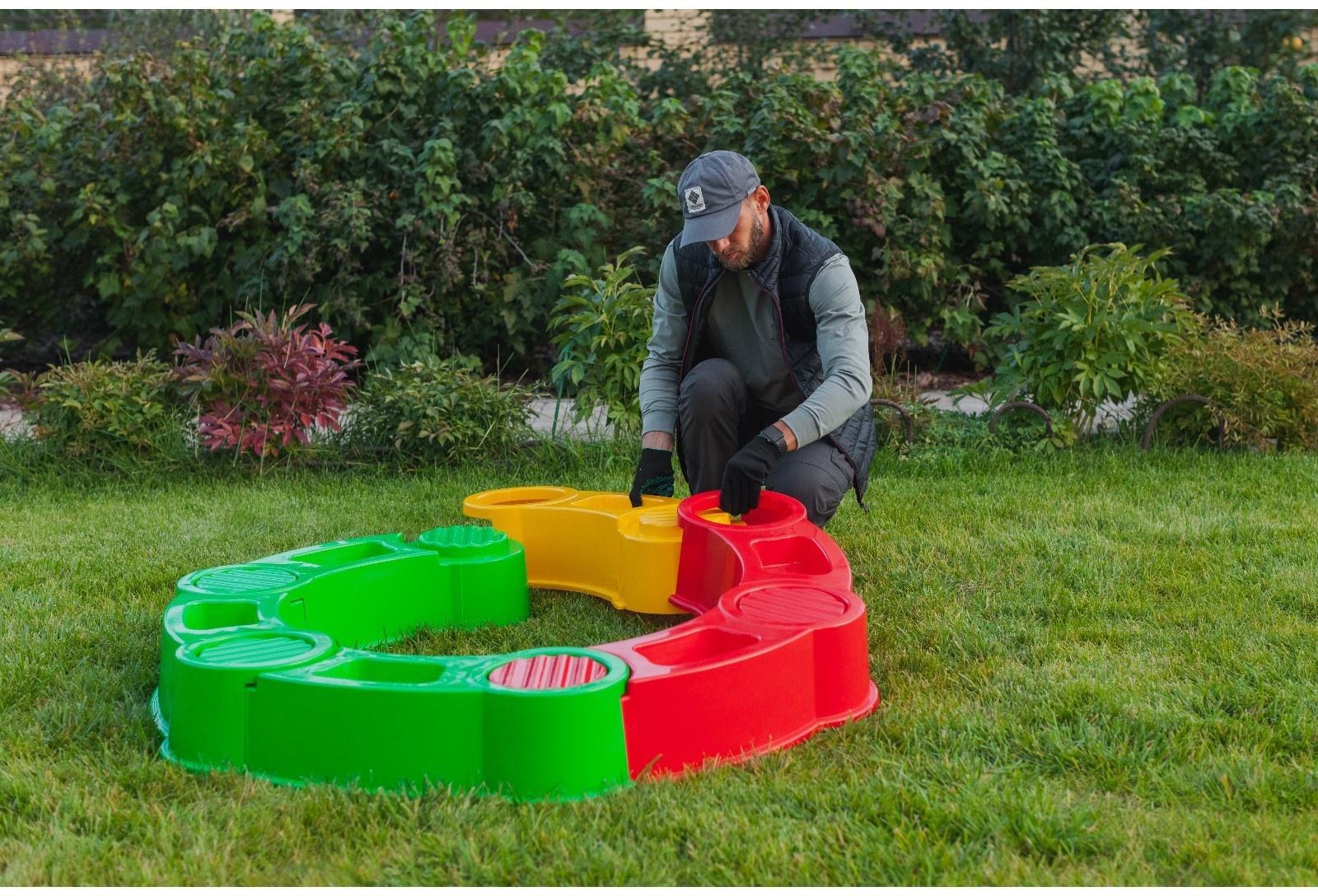 Песочница пластиковая, 115 × 115 × 20 см, разноцветная, «Круг»