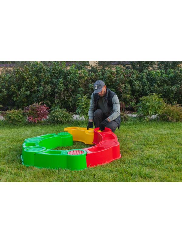 Песочница пластиковая, 115 × 115 × 20 см, разноцветная, «Круг»