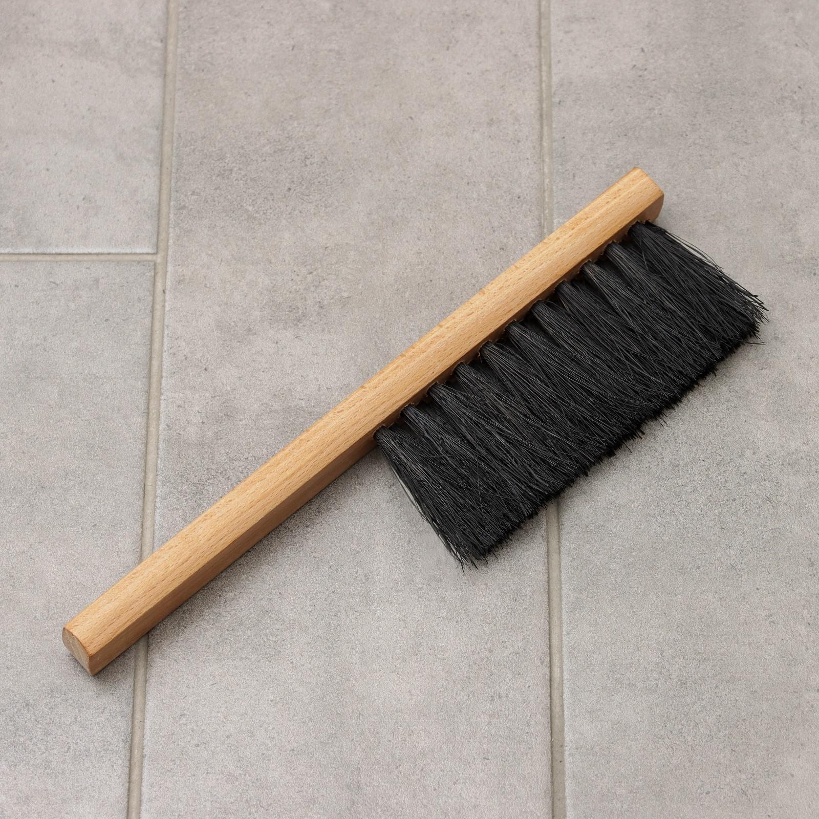 Щётка-смётка техническая, 29×2.5×1.6 см, двухрядная, 22 пучка, бук, кокосовое волокно чёрное