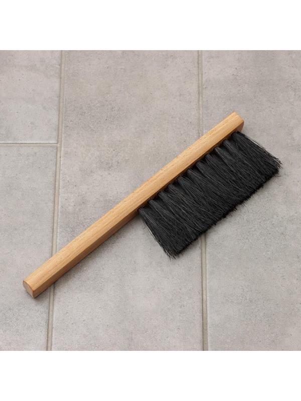 Щётка-смётка техническая, 29×2.5×1.6 см, двухрядная, 22 пучка, бук, кокосовое волокно чёрное