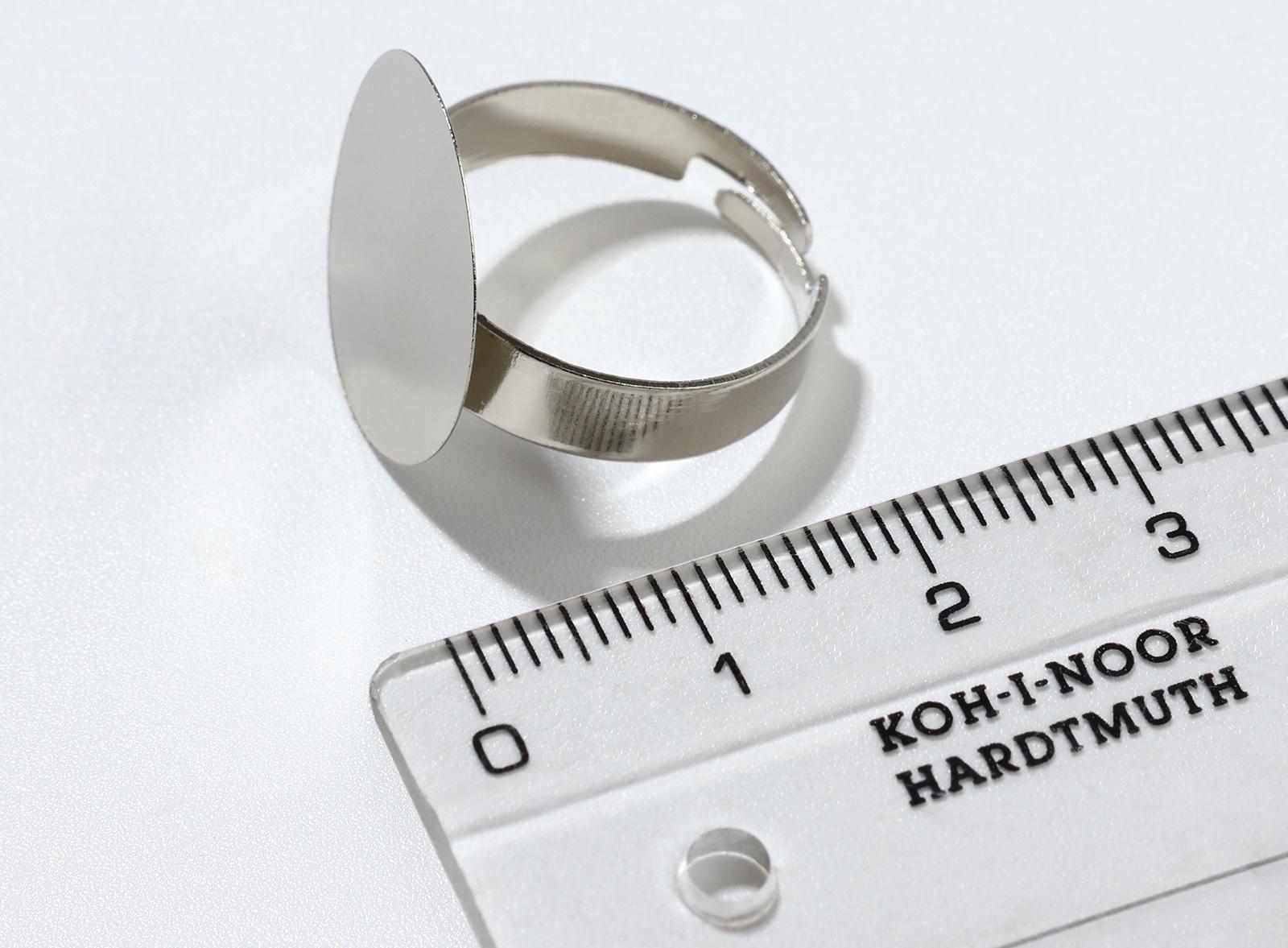 Основа для кольца регулируемая, безразмерная ( набор 10 шт.), 20 мм, цвет серебро