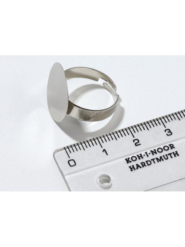 Основа для кольца регулируемая, безразмерная ( набор 10 шт.), 20 мм, цвет серебро