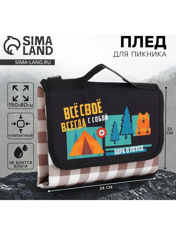 Плед для пикника «Пора в поход», 150 х 80 см